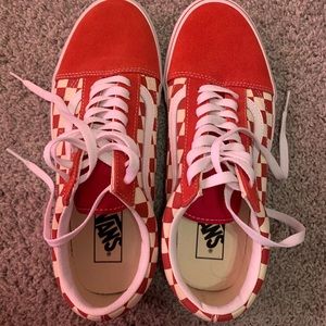 Vans old school checkerboard racing red